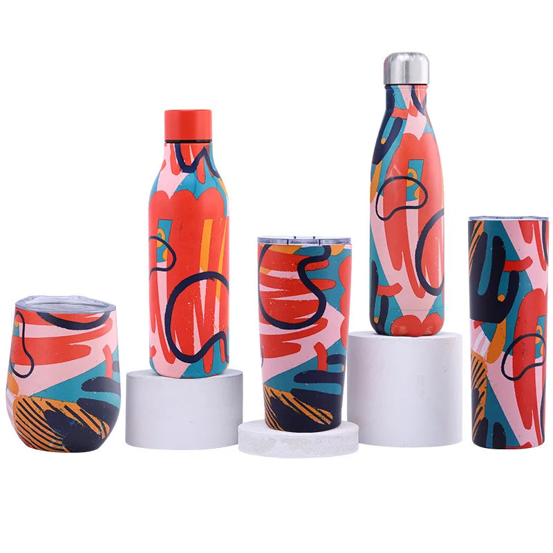 PopArt Stainless Steel Bottle - Insulated Color Splash