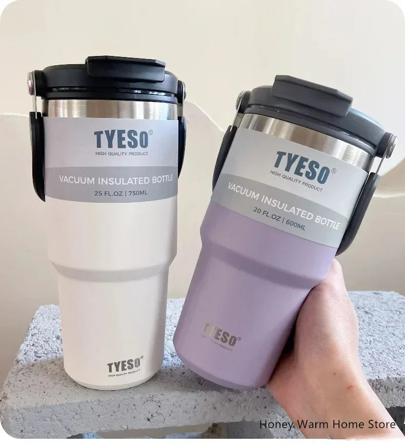 TYESO Stainless Steel Insulated Tumbler – Double-Layer Coffee Travel Mug Water Bottle