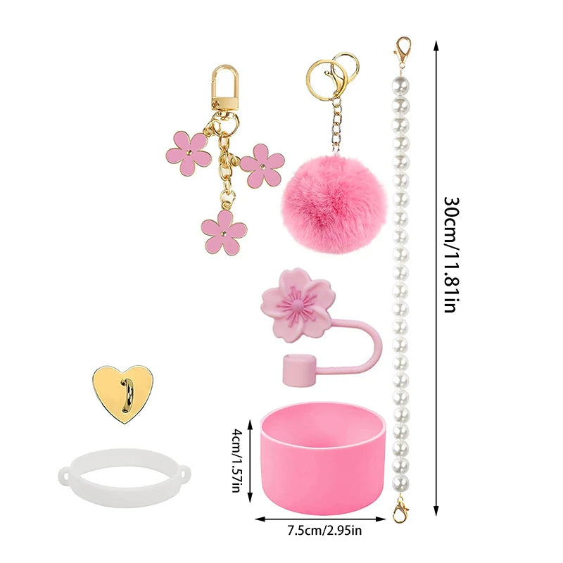 Charmify Your Stanley – 40oz Accessory Kit with Straw Cover & Decor