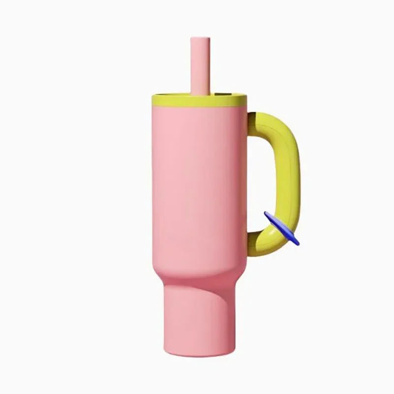 1050MLnsulated Tumbler with Handle Straw Double Wall Vacuum Leakproof Thermal Iced Travel Mug Hot Drink Coffee Cup with Lid