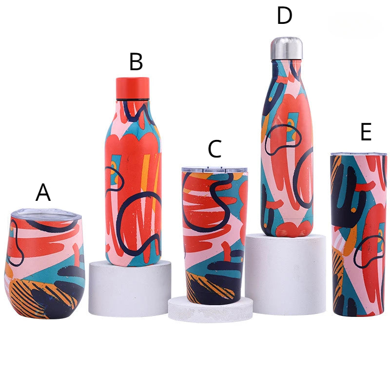 PopArt Stainless Steel Bottle - Insulated Color Splash