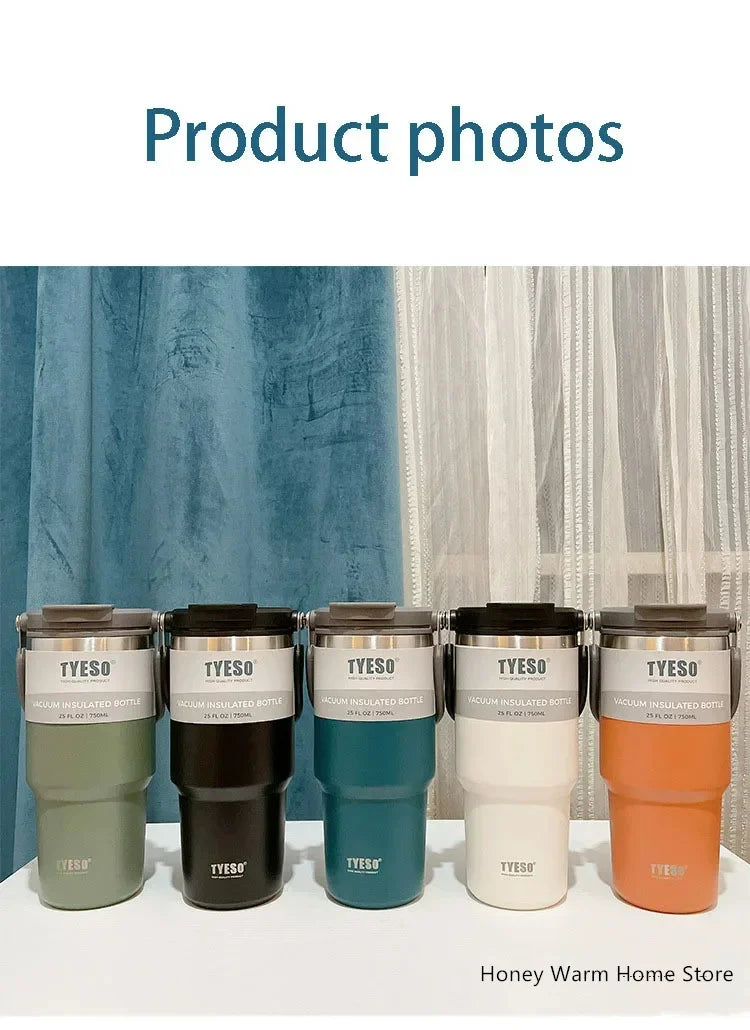 TYESO Stainless Steel Insulated Tumbler – Double-Layer Coffee Travel Mug Water Bottle