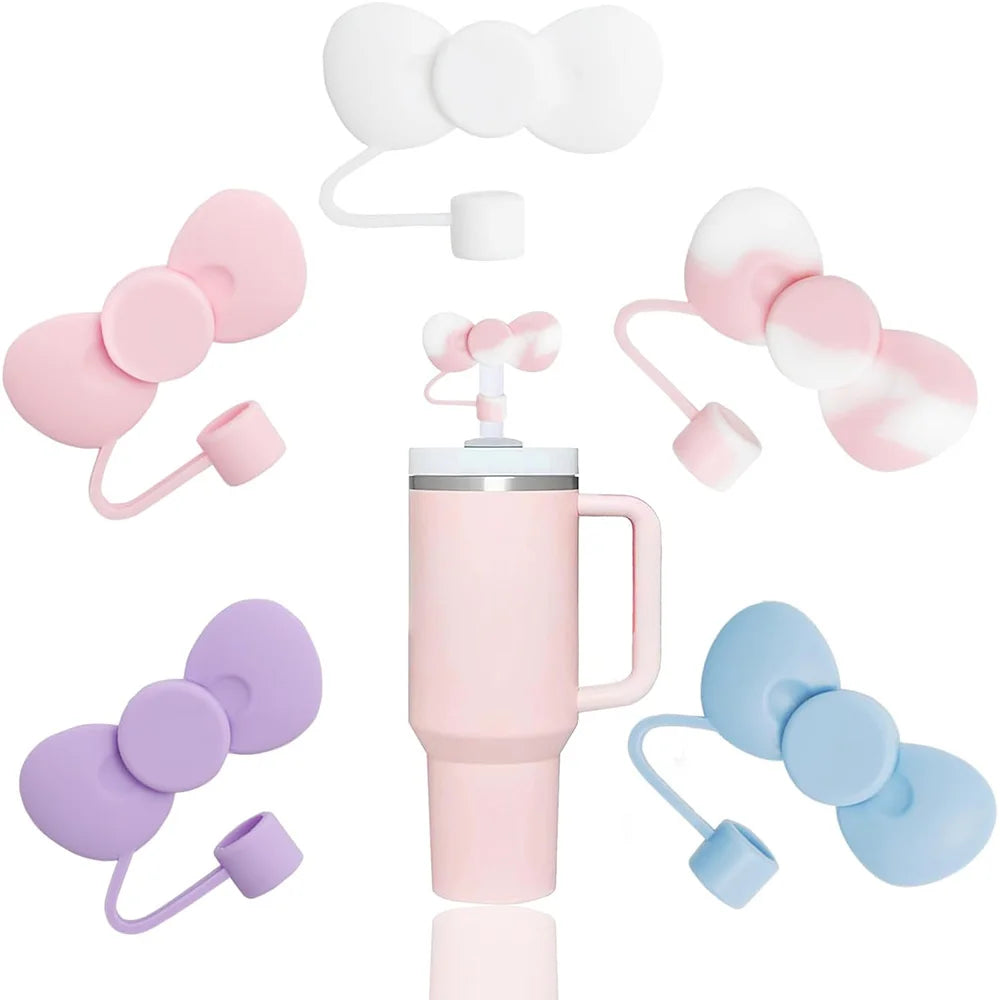 Bow Straw Cap – Cute Dustproof Silicone Cover for Stanley 30/40oz Tumbler