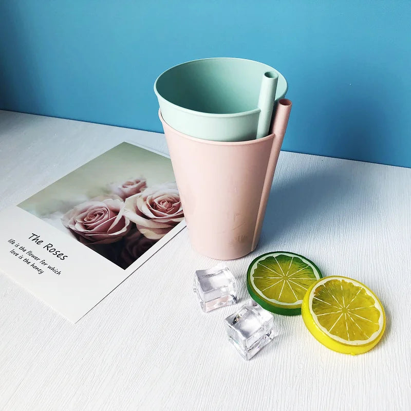 Soft Sip Tumblers - 4PCS Set with Built-in Straws