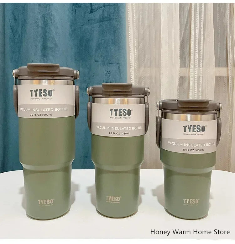 TYESO Stainless Steel Insulated Tumbler – Double-Layer Coffee Travel Mug Water Bottle