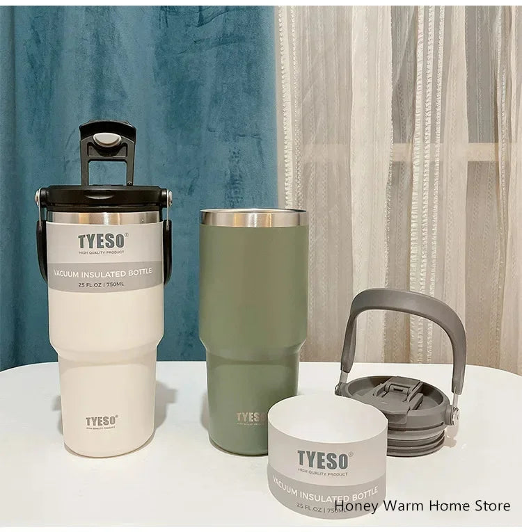 TYESO Stainless Steel Insulated Tumbler – Double-Layer Coffee Travel Mug Water Bottle