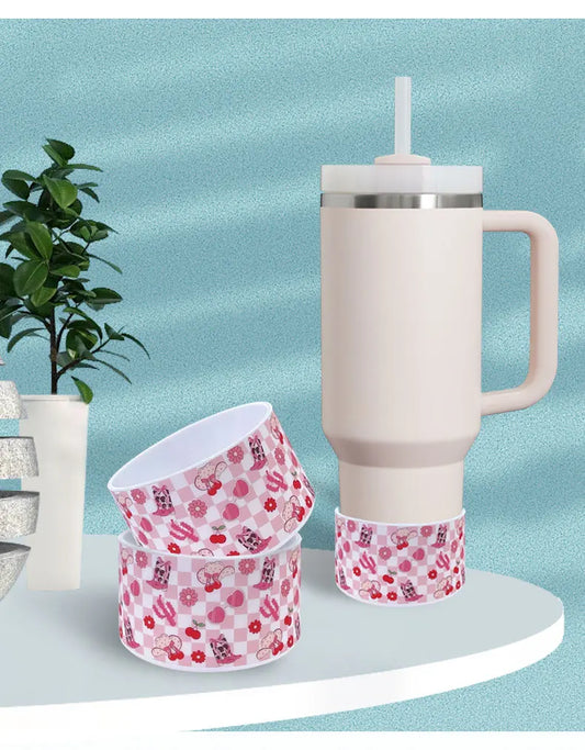 Charming Silicone Tumbler Sleeve – Sweet & Festive Protection for Moms