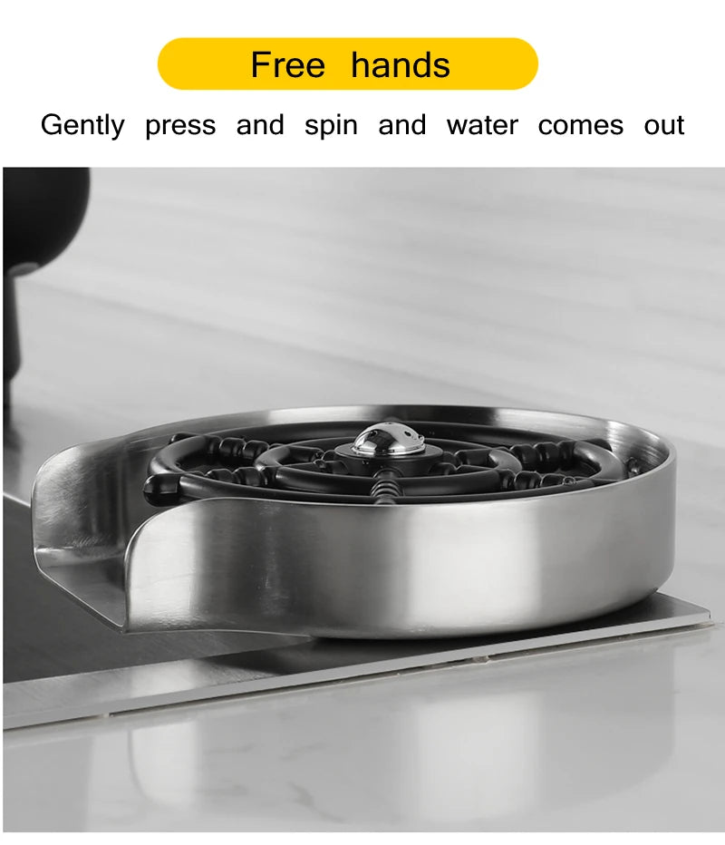 Mom’s Kitchen Cup Rinser – Stainless Steel Glass Washer for Sink