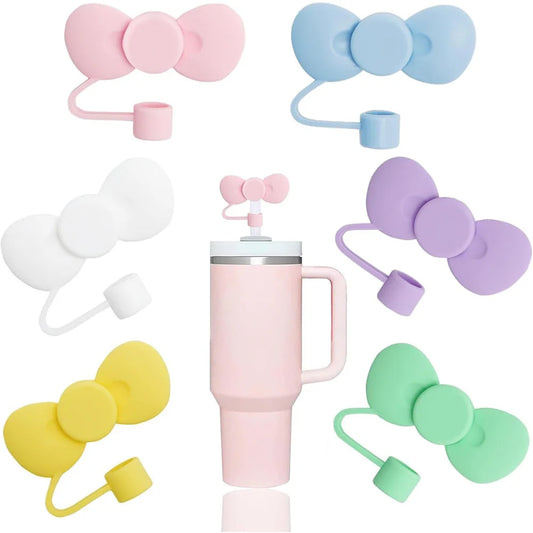 Bow Straw Cap – Cute Dustproof Silicone Cover for Stanley 30/40oz Tumbler