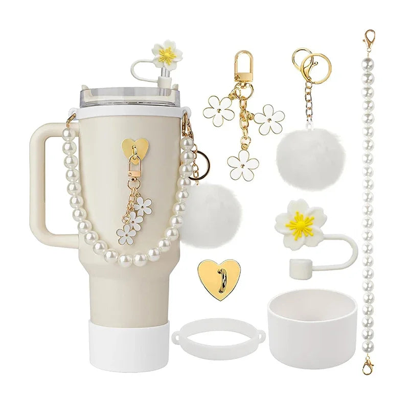 Charmify Your Stanley – 40oz Accessory Kit with Straw Cover & Decor