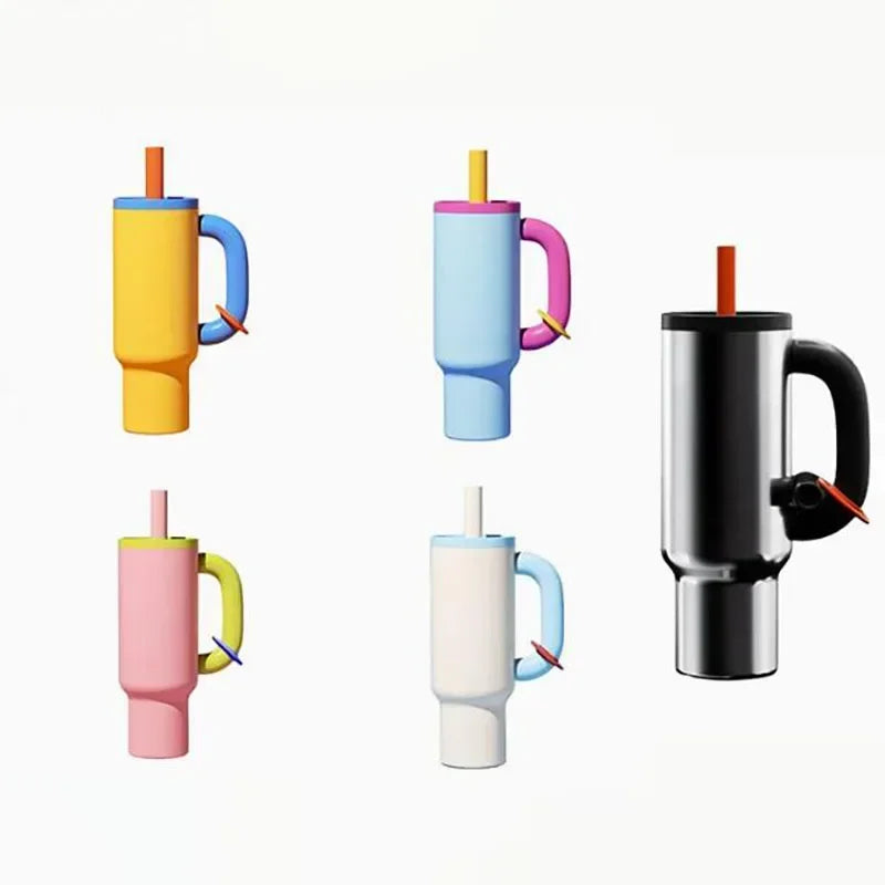1050MLnsulated Tumbler with Handle Straw Double Wall Vacuum Leakproof Thermal Iced Travel Mug Hot Drink Coffee Cup with Lid