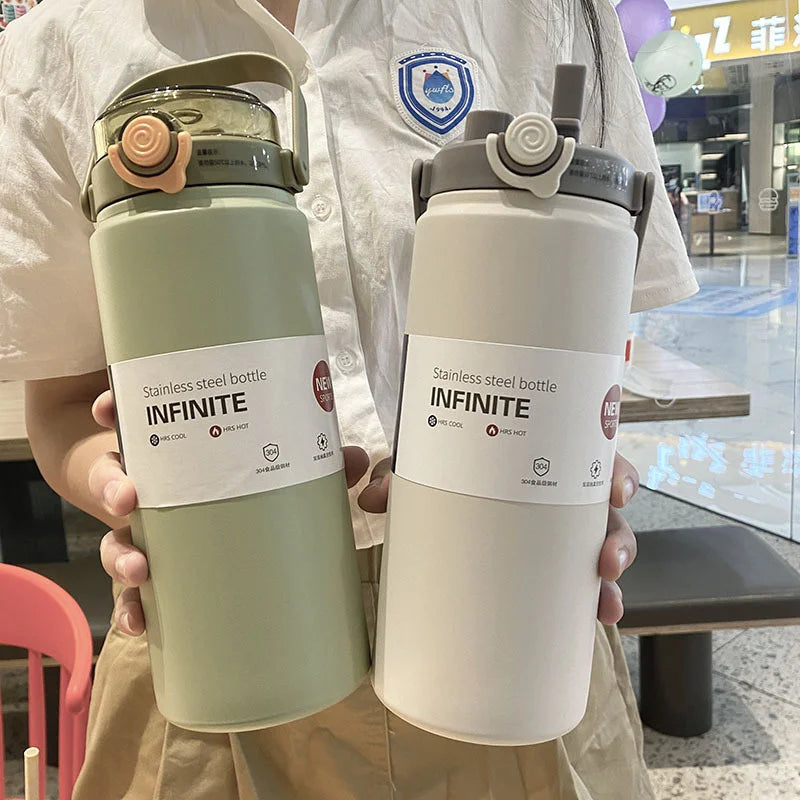 HydroPeak 1.2L Stainless Steel Thermo Bottle – Cold & Hot with Straw