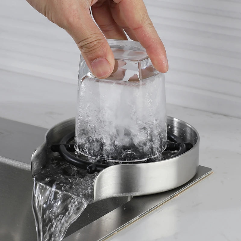 Mom’s Kitchen Cup Rinser – Stainless Steel Glass Washer for Sink