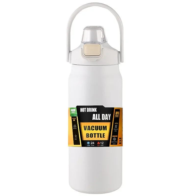 Outdoor Thermos Sports Bottle with Straw
