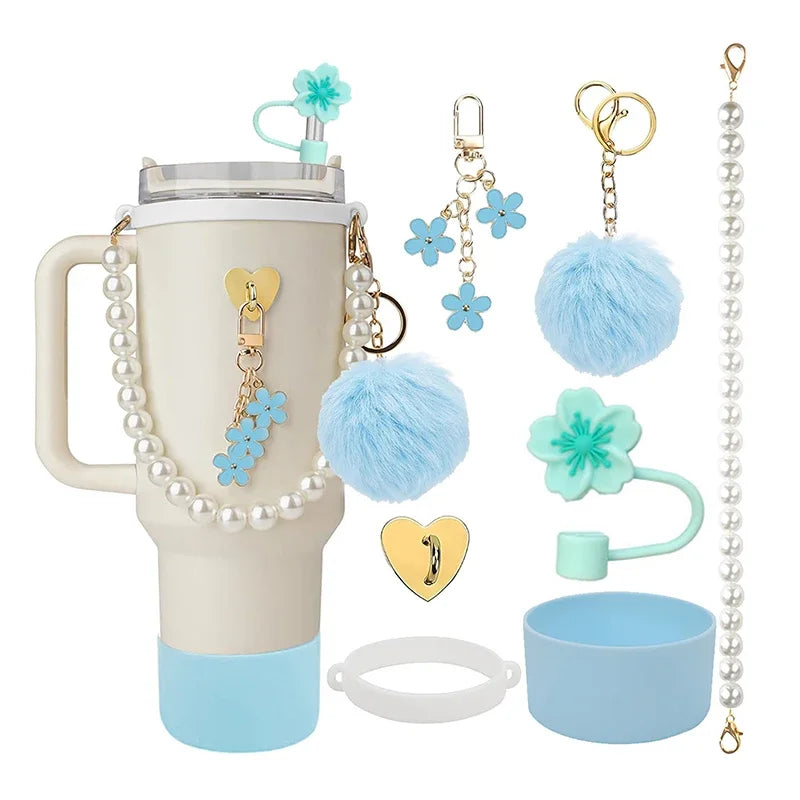 Charmify Your Stanley – 40oz Accessory Kit with Straw Cover & Decor