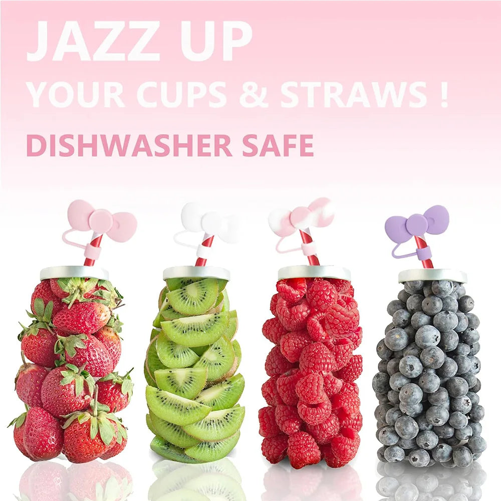 Bow Straw Cap – Cute Dustproof Silicone Cover for Stanley 30/40oz Tumbler