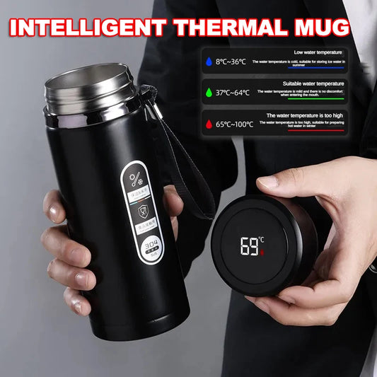 LED Smart Temperature Stainless Steel Thermos – 500ml/1L