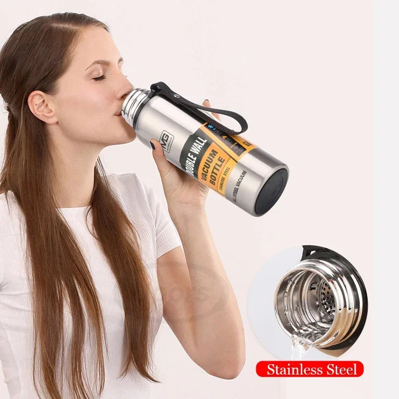 Upors Large Capacity Stainless Steel Vacuum Flask – 500ml to 1500ml