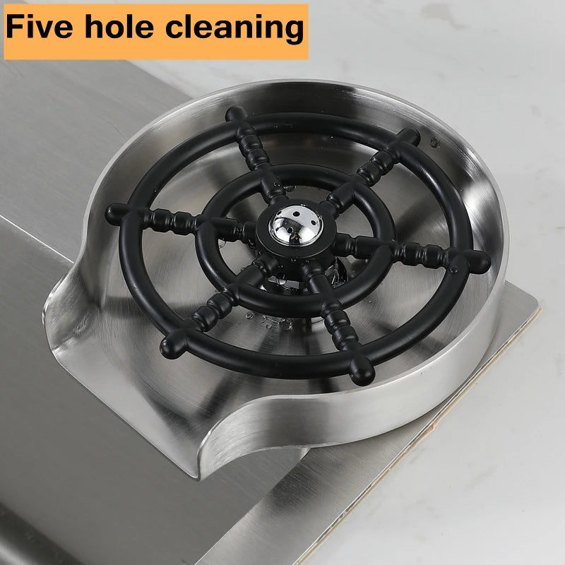 Mom’s Kitchen Cup Rinser – Stainless Steel Glass Washer for Sink