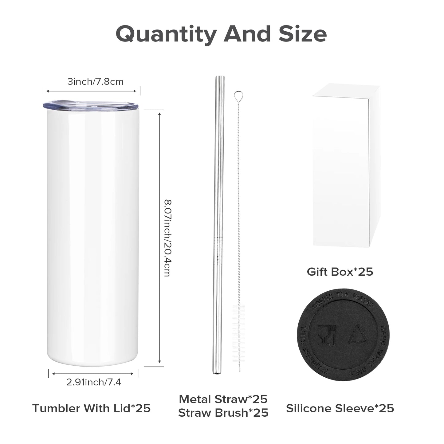 Sublimation Ready 20oz Tumbler – Blank Insulated Travel Cup