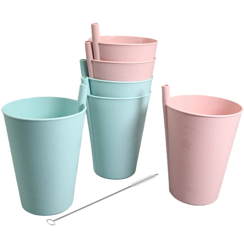 Soft Sip Tumblers - 4PCS Set with Built-in Straws
