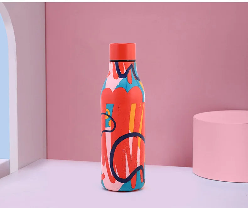 PopArt Stainless Steel Bottle - Insulated Color Splash