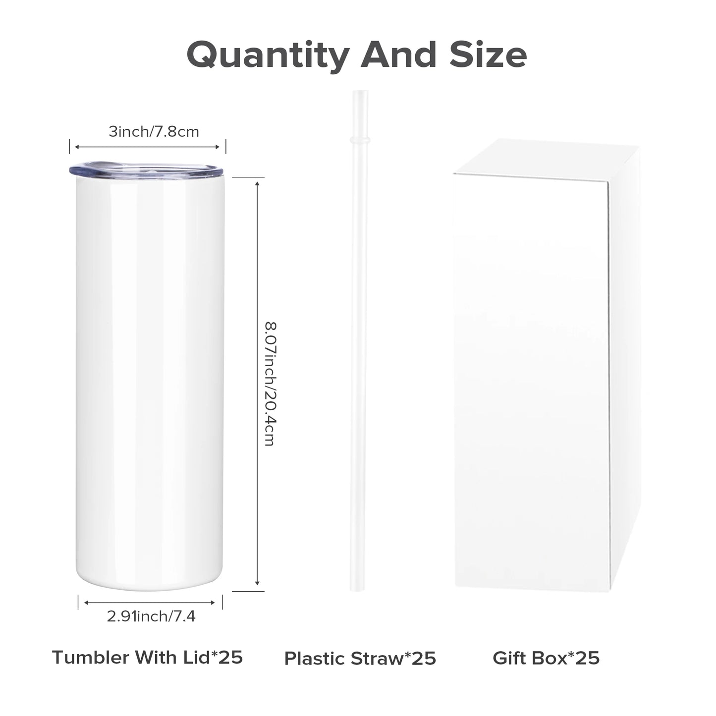 Sublimation Ready 20oz Tumbler – Blank Insulated Travel Cup