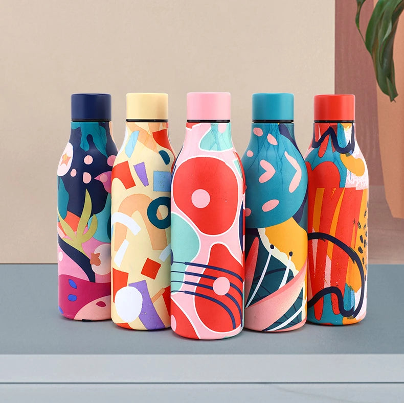 PopArt Stainless Steel Bottle - Insulated Color Splash