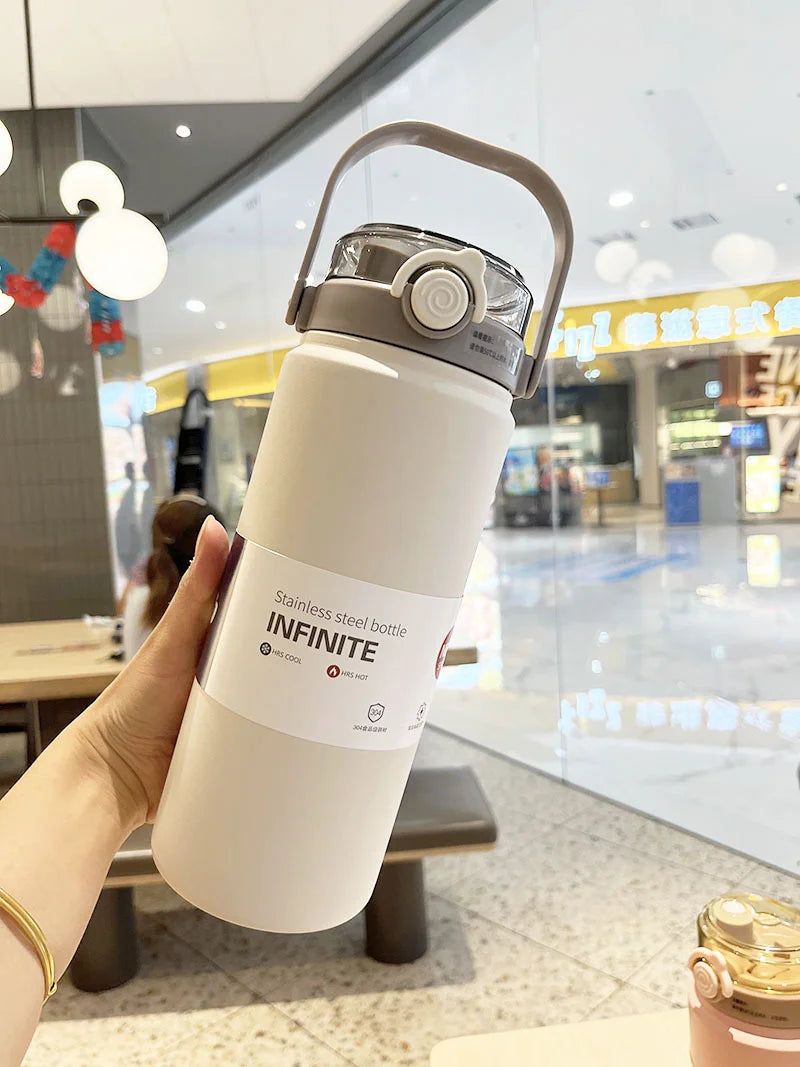 HydroPeak 1.2L Stainless Steel Thermo Bottle – Cold & Hot with Straw