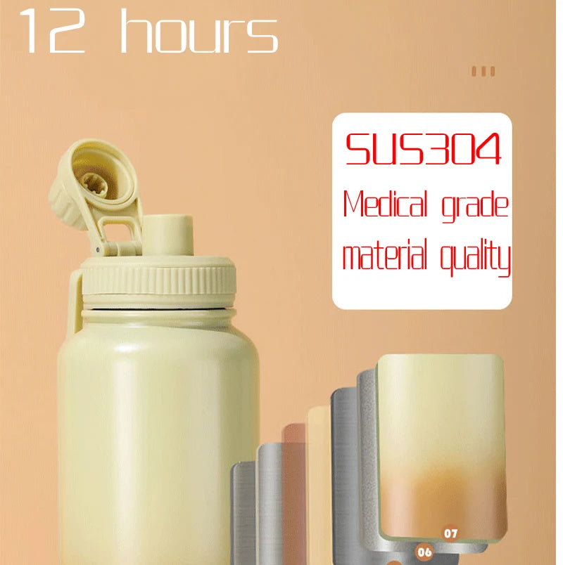 32oz Stainless Steel Vacuum Insulated Thermo Bottle | 1000ml Large Capacity Travel Mug