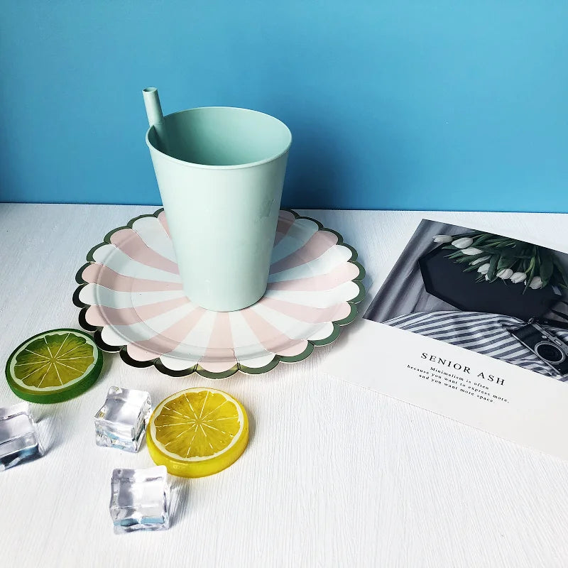 Soft Sip Tumblers - 4PCS Set with Built-in Straws