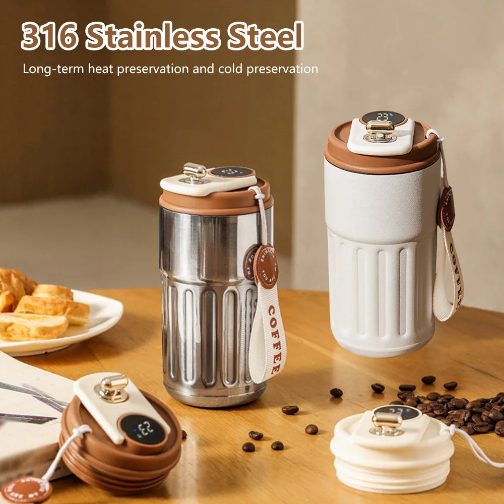 Smart LED Thermos Tumbler – 316 Stainless Steel Coffee Flask with Temperature Display | Mom’s Favorite Tumbler
