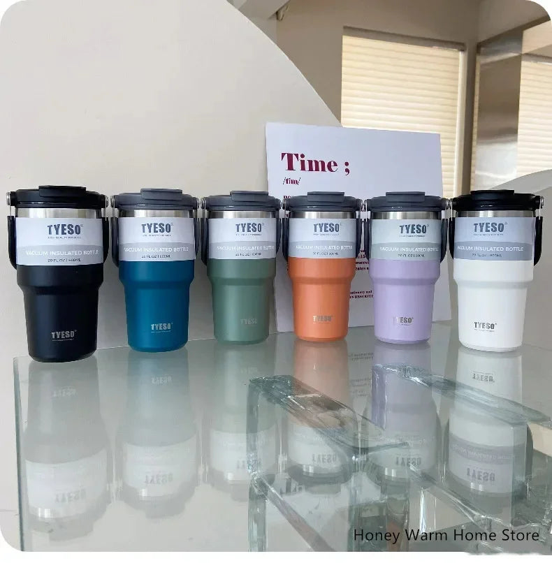 TYESO Stainless Steel Insulated Tumbler – Double-Layer Coffee Travel Mug Water Bottle