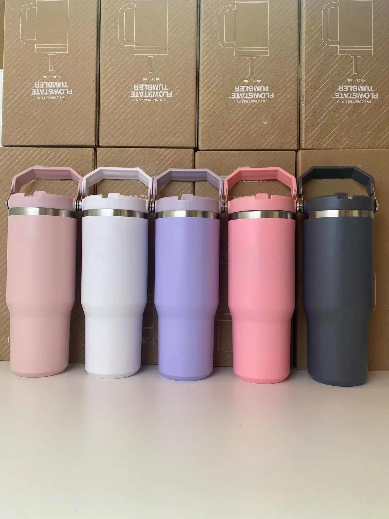 Mom’s Favorite Tumbler – 30oz Stainless Steel Travel Mug with Handle & Straw Lid