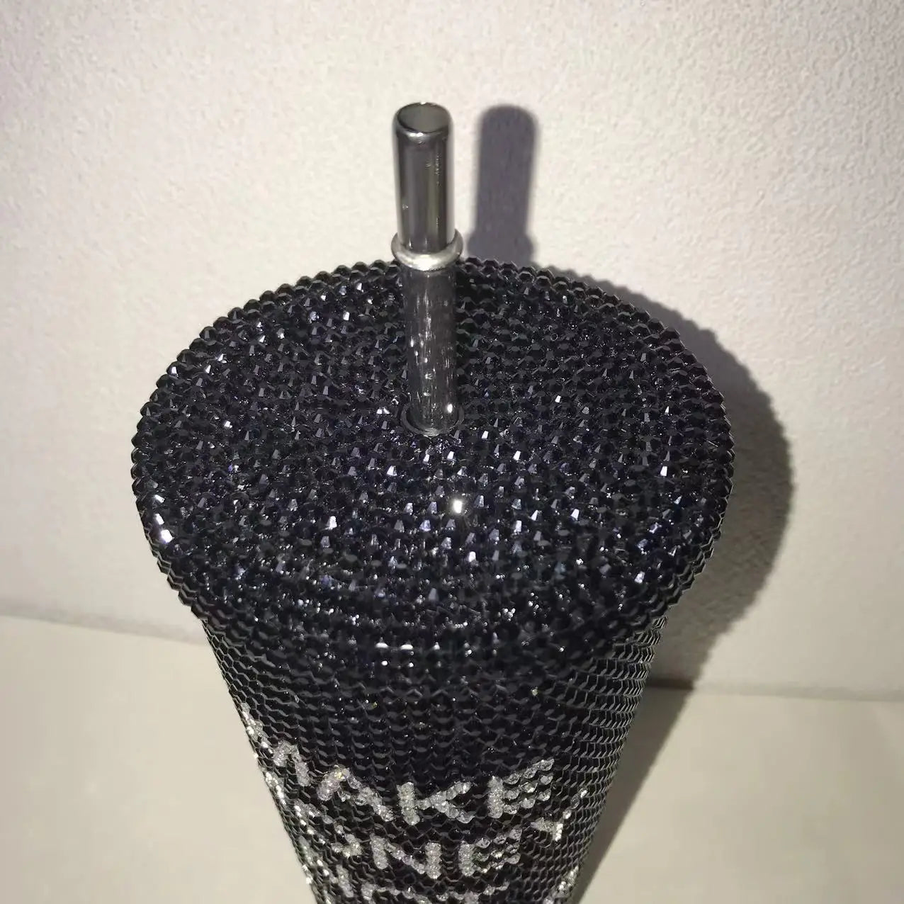"Make Money Not Friends" Rhinestone Tumbler – Bling 304 Stainless Steel Straw Cup with Lid