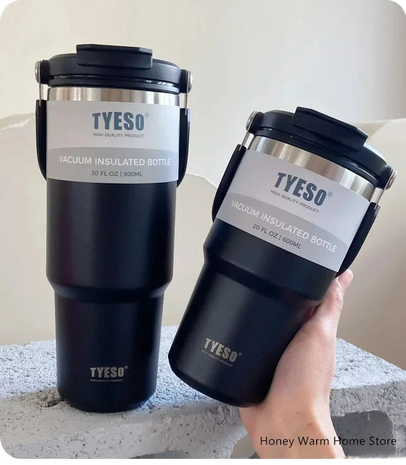 TYESO Stainless Steel Insulated Tumbler – Double-Layer Coffee Travel Mug Water Bottle