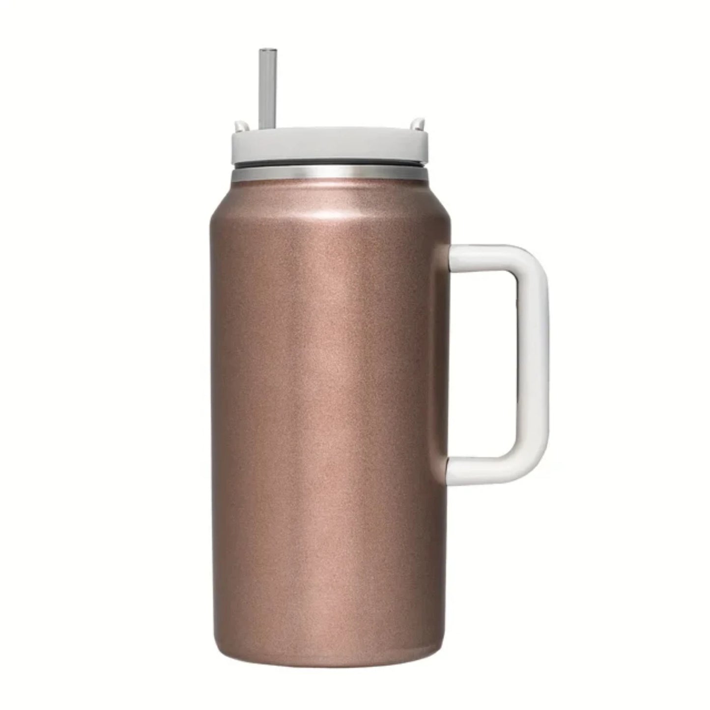 Mom’s Hydration Hero – 64oz Mega Stainless Tumbler with Straw & Handle