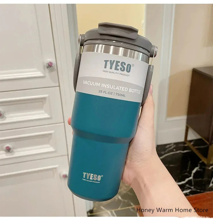 TYESO Stainless Steel Insulated Tumbler – Double-Layer Coffee Travel Mug Water Bottle