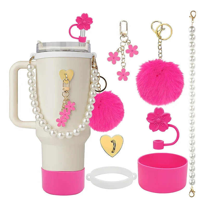 Charmify Your Stanley – 40oz Accessory Kit with Straw Cover & Decor
