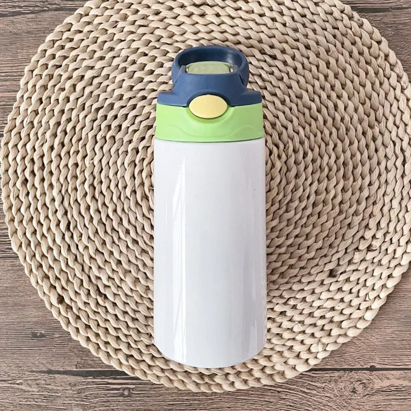 12oz Sublimation Kids Sippy Cup – Personalized Flip-Top Stainless Steel Tumbler with Straw | Mom’s Favorite Tumbler