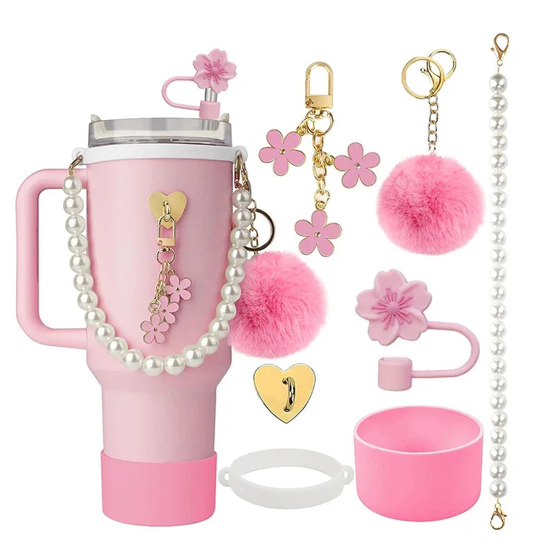 Charmify Your Stanley – 40oz Accessory Kit with Straw Cover & Decor