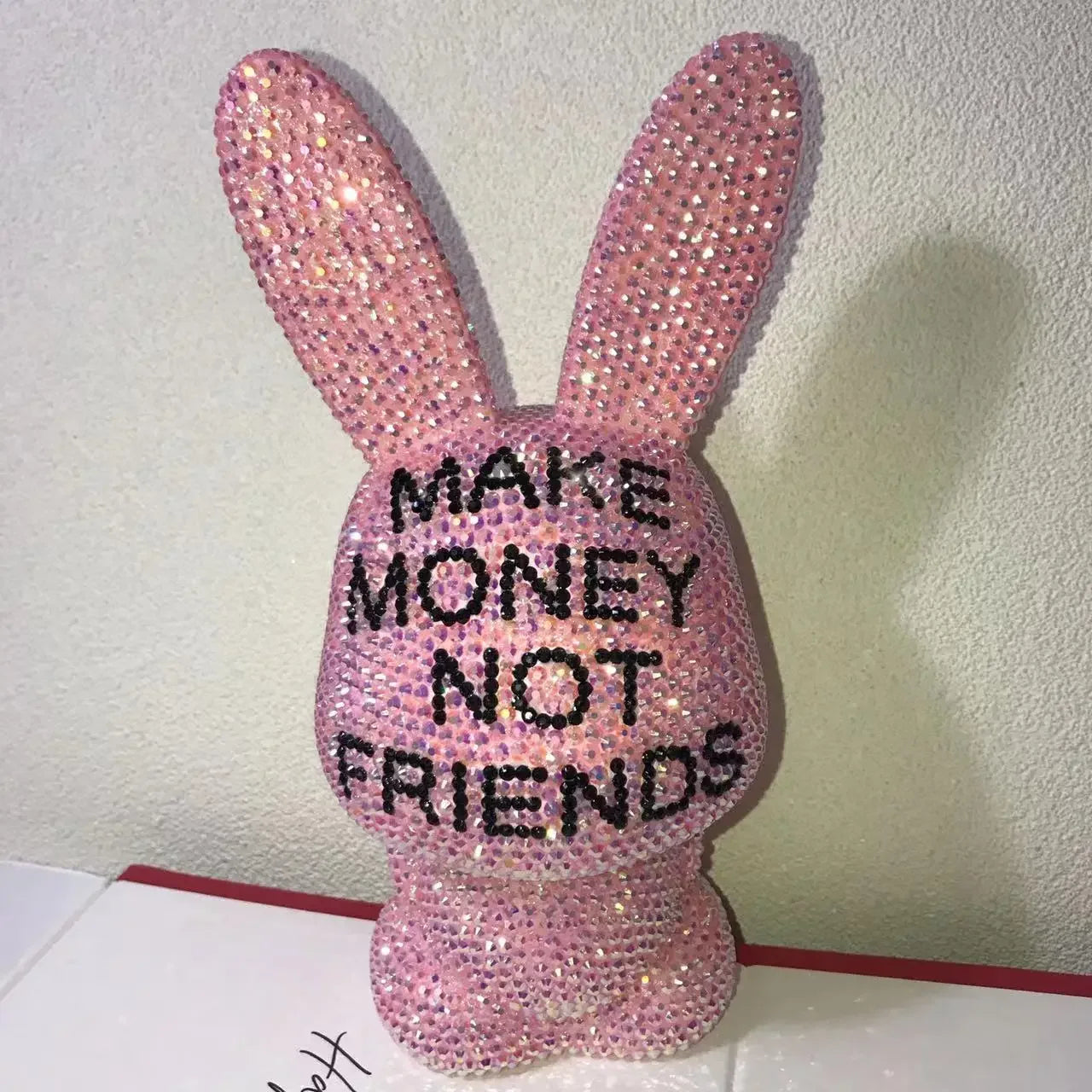 "Make Money Not Friends" Rhinestone Tumbler – Bling 304 Stainless Steel Straw Cup with Lid