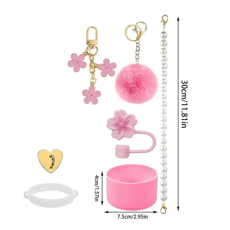 Charmify Your Stanley – 40oz Accessory Kit with Straw Cover & Decor