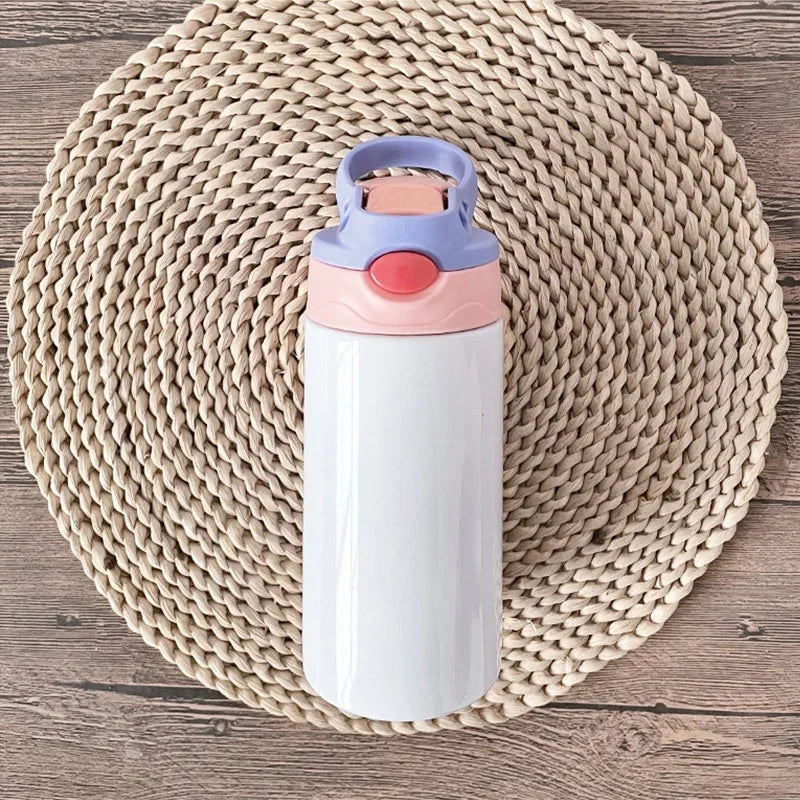12oz Sublimation Kids Sippy Cup – Personalized Flip-Top Stainless Steel Tumbler with Straw | Mom’s Favorite Tumbler