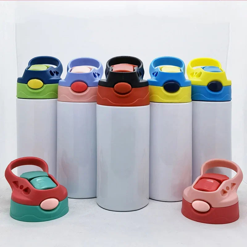 12oz Sublimation Kids Sippy Cup – Personalized Flip-Top Stainless Steel Tumbler with Straw | Mom’s Favorite Tumbler