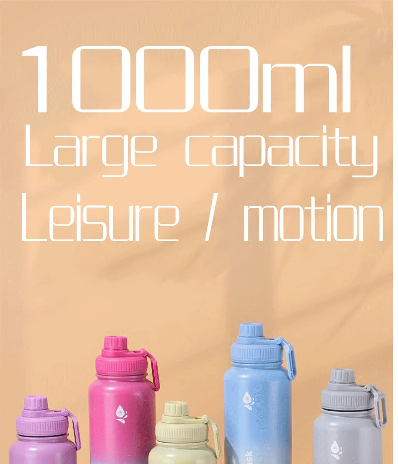 32oz Stainless Steel Vacuum Insulated Thermo Bottle | 1000ml Large Capacity Travel Mug
