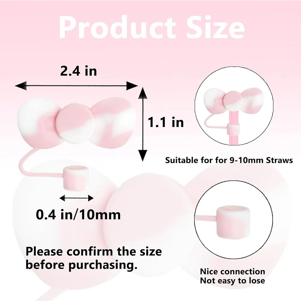 Bow Straw Cap – Cute Dustproof Silicone Cover for Stanley 30/40oz Tumbler