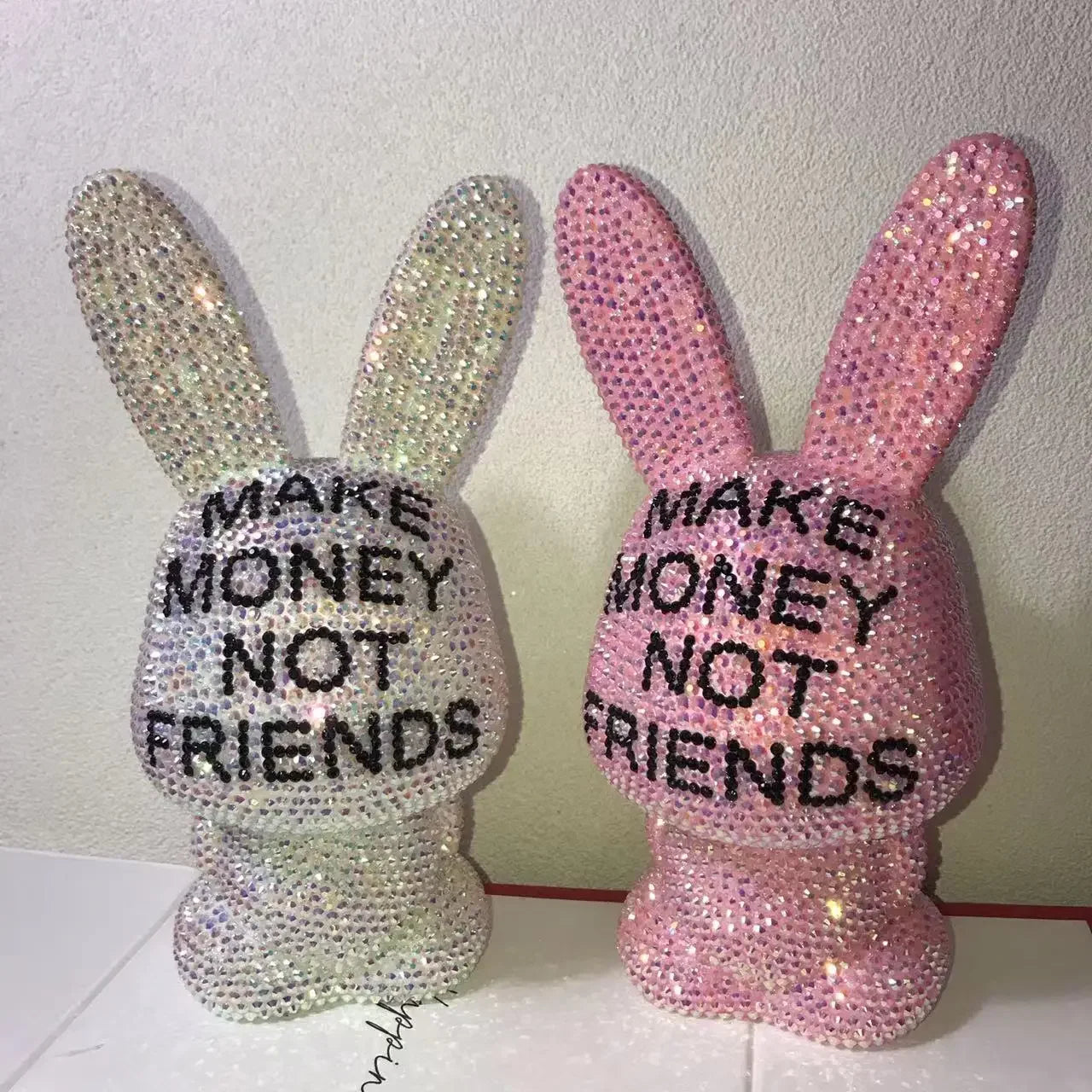 "Make Money Not Friends" Rhinestone Tumbler – Bling 304 Stainless Steel Straw Cup with Lid