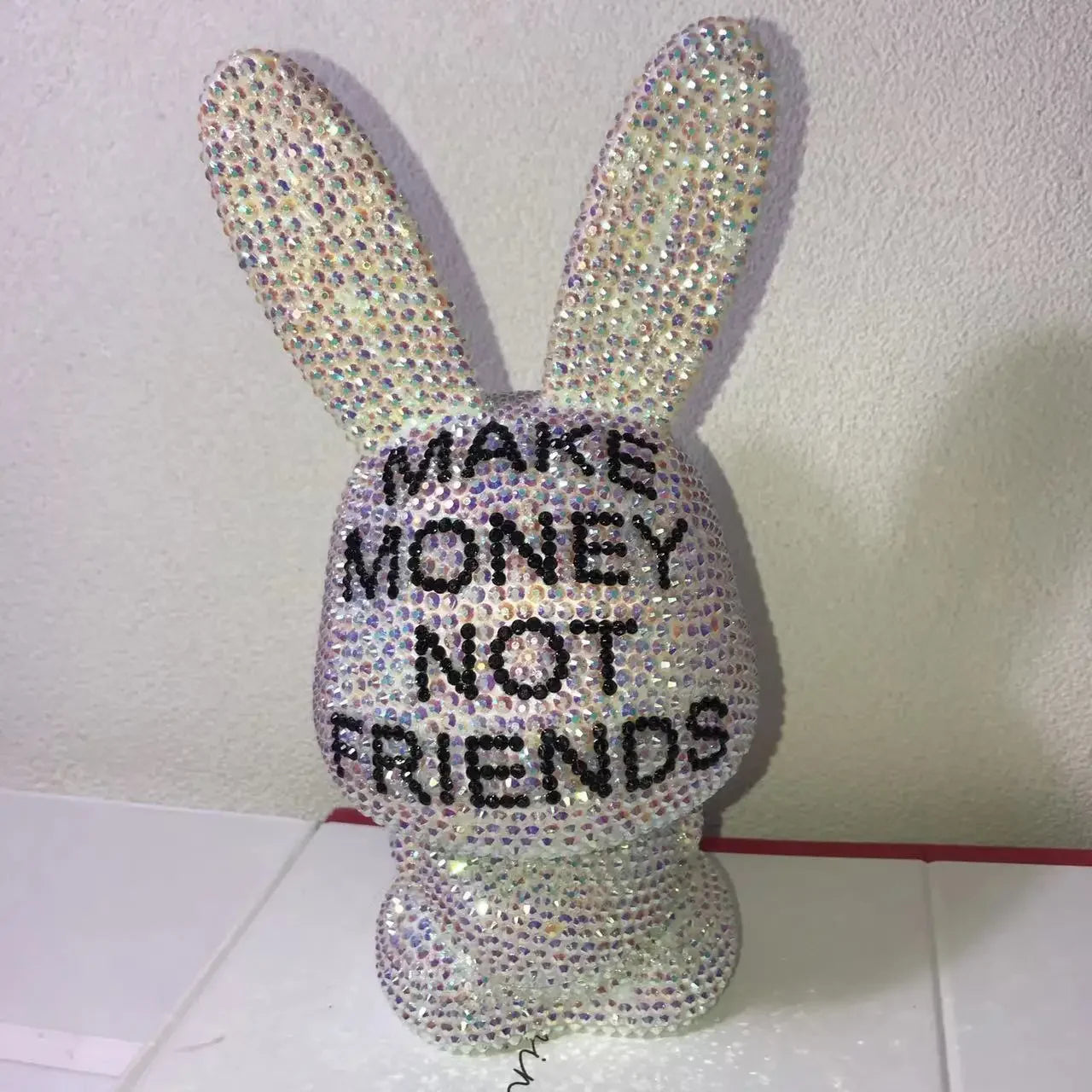 "Make Money Not Friends" Rhinestone Tumbler – Bling 304 Stainless Steel Straw Cup with Lid