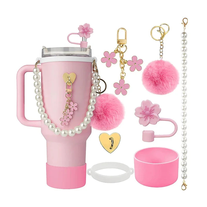 Charmify Your Stanley – 40oz Accessory Kit with Straw Cover & Decor